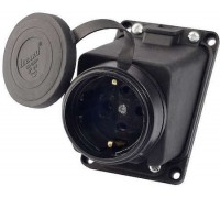 Розетка наружной уст. накл. с заглушкой 2Р+РЕ 1х16А 220-240V (каучук)  106-0400-0104/104