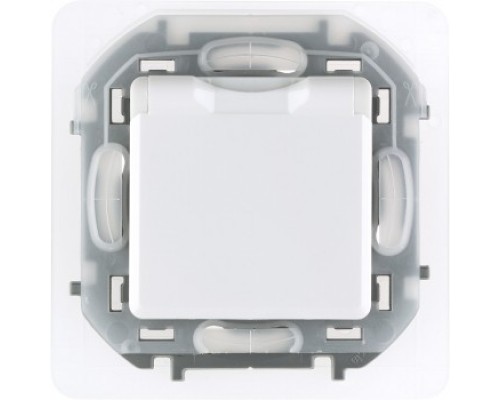 РОЗЕТКА С КРЫШКОЙ И ШТОРКАМИ IP44 LEGRAND INSPIRIA 673740 БЕЛЫЙ