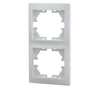 Рамка 2-ая вертикальная б/вст белый MIRA 701-0200-152