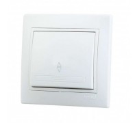 Выключатель проходной белый с белой вставкой, MIRA 701-0202-105