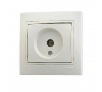 Розетка ТВ оконечная белый с белой вставкой MIRA 701-0202-130