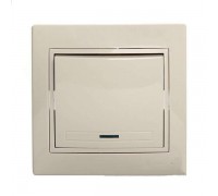 Выключатель с подсветкой крем со вставкой MIRA 701-0303-111