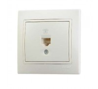 Розетка телефонная евро крем со вставкой MIRA 701-0303-137