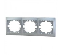 Рамка 3-ая горизонтальная метал серый б/вставок MIRA 701-1000-148