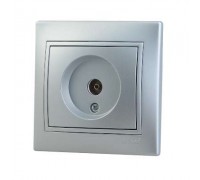 Розетка ТВ оконечная метал серый со вставкой MIRA 701-1010-130