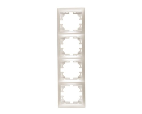 Рамка 4-ая вертикальная жемчужно-белый перламутр без вставки MIRA 701-3000-154