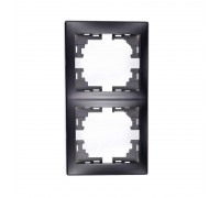 Рамка 2-ая вертикальная черный бархат без вставки MIRA 701-4200-152