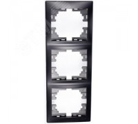 Рамка 3-ая вертикальная черный бархат без вставки MIRA 701-4200-153