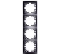 Рамка 4-ая вертикальная черный бархат без вставки MIRA 701-4200-154