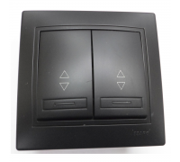 Выключатель проходной двойной черный бархат со вставкой MIRA 701-4242-106