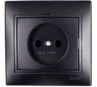 Розетка б/з керамика черный бархат со вставкой MIRA 701-4242-121