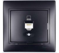 Розетка компьютерная евро черный бархат со вставкой MIRA 701-4242-139