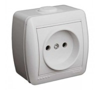 Розетка б/з керамика белый NATA 710-0200-121