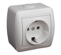 Розетка с/з керамика белый NATA 710-0200-122