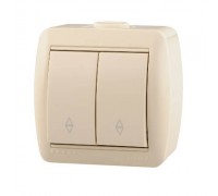 Выключатель проходной двойной крем NATA 710-0300-106