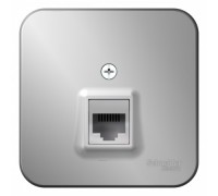 Телефонная розетка RJ11 Schneider Electric Blanca BLNIA011003, ИЗОЛ.ПЛ., Алюминий