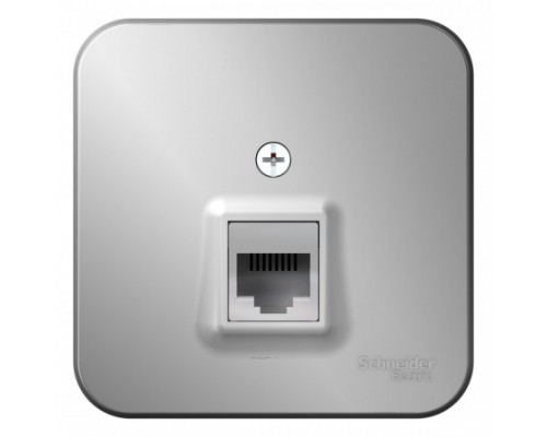 Телефонная розетка RJ11 Schneider Electric Blanca BLNIA011003, ИЗОЛ.ПЛ., Алюминий