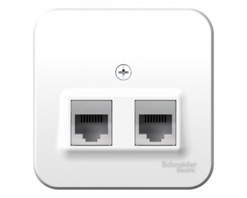Розетка двойная RJ11+RJ45, кат.5E, Schneider Electric Blanca BLNIA045111, ИЗОЛ.ПЛ., Белый