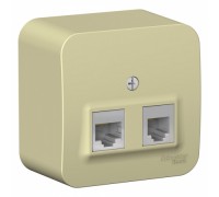Розетка двойная RJ11+RJ45, кат.5E, Schneider Electric Blanca BLNIA045117, ИЗОЛ.ПЛ., Бежевый