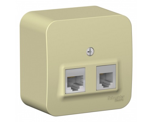 Розетка двойная RJ11+RJ45, кат.5E, Schneider Electric Blanca BLNIA045117, ИЗОЛ.ПЛ., Бежевый