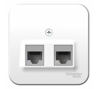 Компьютерная двойная розетка RJ45+RJ45 5E Schneider Electric Blanca BLNIA045451, ИЗОЛ.ПЛ., Белый
