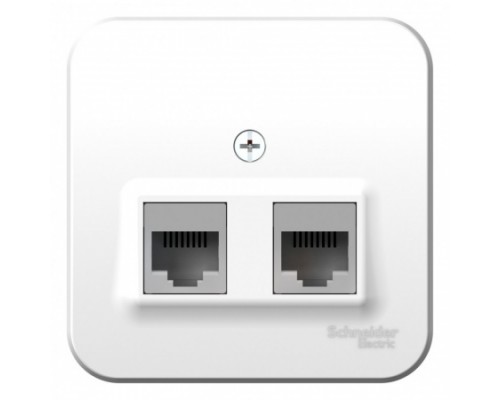 Компьютерная двойная розетка RJ45+RJ45 5E Schneider Electric Blanca BLNIA045451, ИЗОЛ.ПЛ., Белый
