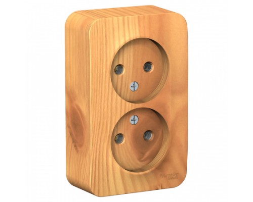 Розетка двухместная без заземления без шторок Schneider Electric Blanca BLNRA000215, ИЗОЛ.ПЛ., Ясень