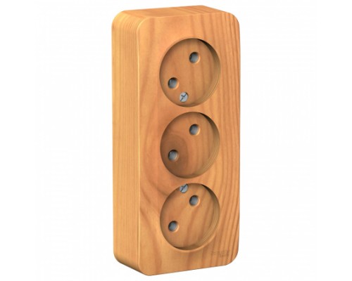 Розетка трехместная без заземления без шторок Schneider Electric Blanca BLNRA000315, ИЗОЛ.ПЛ., Ясень