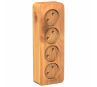 Розетка четырехместная без заземления без шторок Schneider Electric Blanca BLNRA000415, ИЗОЛ.ПЛ., Ясень