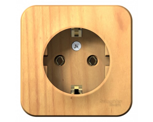 Розетка одноместная с заземлением без шторок Schneider Electric Blanca BLNRA010115, ИЗОЛ.ПЛ., Ясень