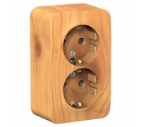 Розетка двухместная с заземлением без шторок Schneider Electric Blanca BLNRA010215, ИЗОЛ.ПЛ., Ясень