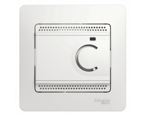 Термостат (терморегулятор) электрон.теплого пола с датчиком,от+5до+50°C,16A,в сборе, Schneider Electric Glossa, GSL000135, Белый