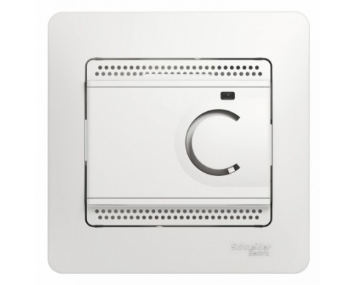 Термостат (терморегулятор) электрон.теплого пола с датчиком,от+5до+50°C,10A,в сборе, Schneider Electric Glossa, GSL000138, Белый 