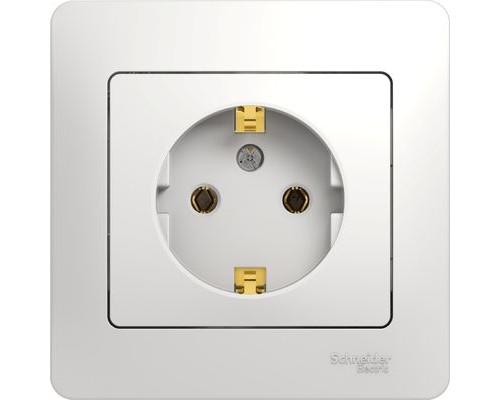 Розетка с заземлением в сборе, Schneider Electric Glossa, GSL000142, Белый