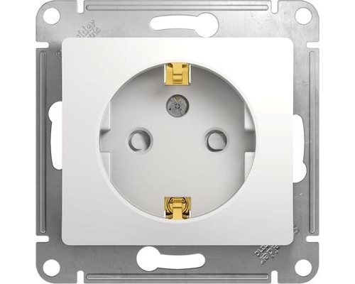 Розетка с заземлением со шторками, Schneider Electric Glossa, GSL000145, Белый