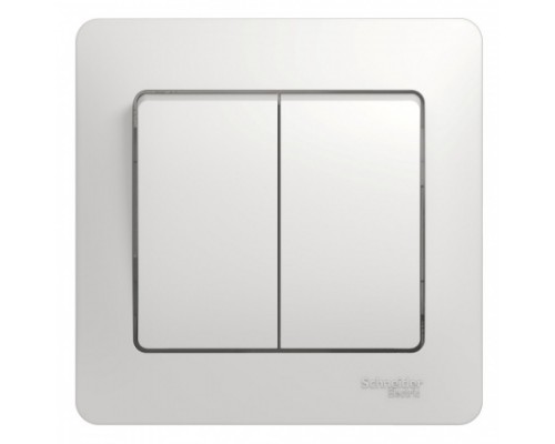 Выключатель 2-клавишный в сборе Schneider Electric Glossa, GSL000152, Белый