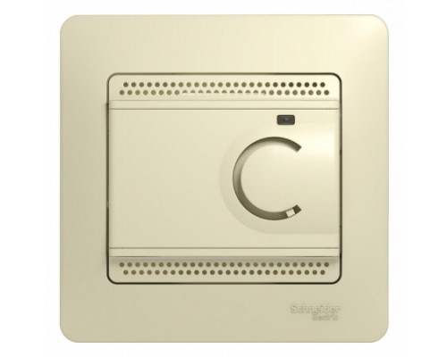 Термостат (терморегулятор) электрон.теплого пола с датчиком,от+5до+50°C,16A,в сборе, Schneider Electric Glossa, GSL000235, Бежевый
