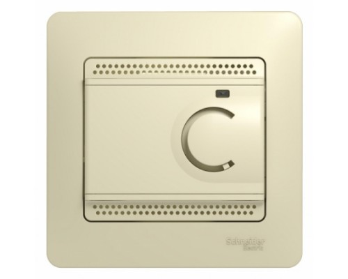 Термостат (терморегулятор) электрон.теплого пола с датчиком,от+5до+50°C,10A,в сборе,Schneider Electric Glossa, GSL000238, Бежевый