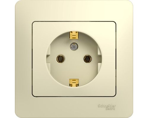 Розетка с заземлением в сборе, Schneider Electric Glossa, GSL000242, Бежевый
