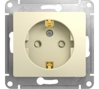 Розетка с заземлением со шторками, Schneider Electric Glossa, GSL000245, Бежевый