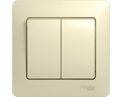 Выключатель 2-клавишный в сборе Schneider Electric Glossa, GSL000252, Бежевый