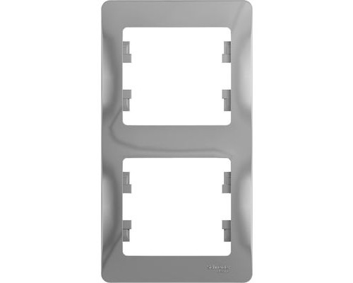 Рамка двухместная, вертикальная, Schneider Electric Glossa, GSL000306,  Алюминий