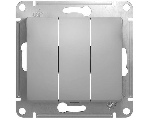 Выключатель 3-клавишный Schneider Electric Glossa, GSL000331,  Алюминий