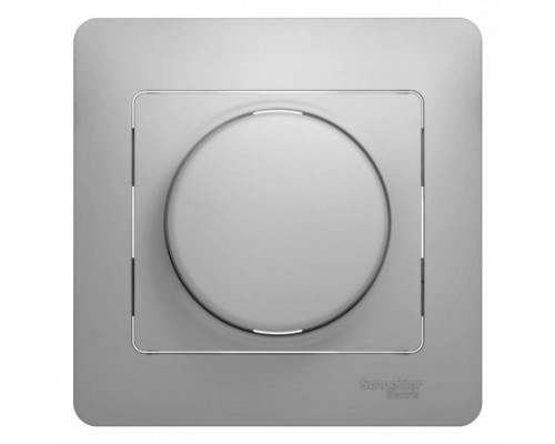 Светорегулятор (диммер) поворотно-нажимной , LED, RC, 630Вт/ВА, в сборе, Schneider Electric Glossa, GSL000337,  Алюминий