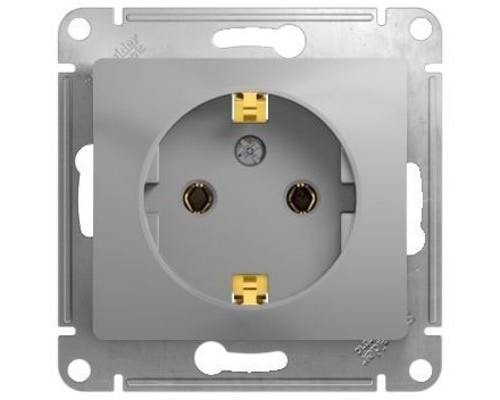 Розетка с заземлением, Schneider Electric Glossa, GSL000343,  Алюминий