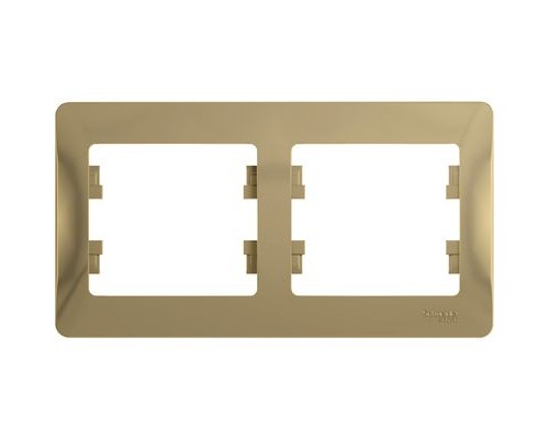 Рамка двухместная, горизонтальная, Schneider Electric Glossa, GSL000402, Титан