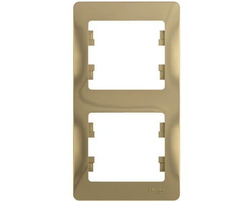 Рамка двухместная, вертикальная, Schneider Electric Glossa, GSL000406, Титан