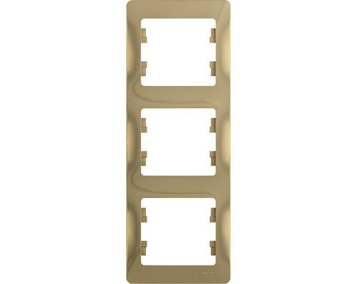 Рамка трехместная, вертикальная, Schneider Electric Glossa, GSL000407, Титан