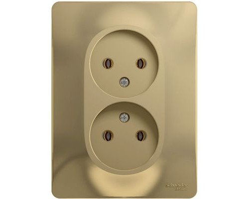 Розетка двойная без заземления Schneider Electric Glossa, GSL000420, Титан
