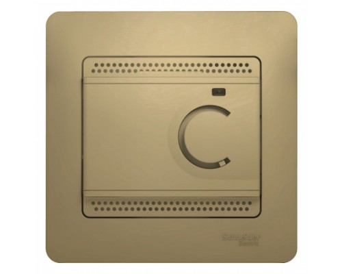 Термостат (терморегулятор) электрон.теплого пола с датчиком,от+5до+50°C,10A,в сборе, Schneider Electric Glossa, GSL000438, Титан